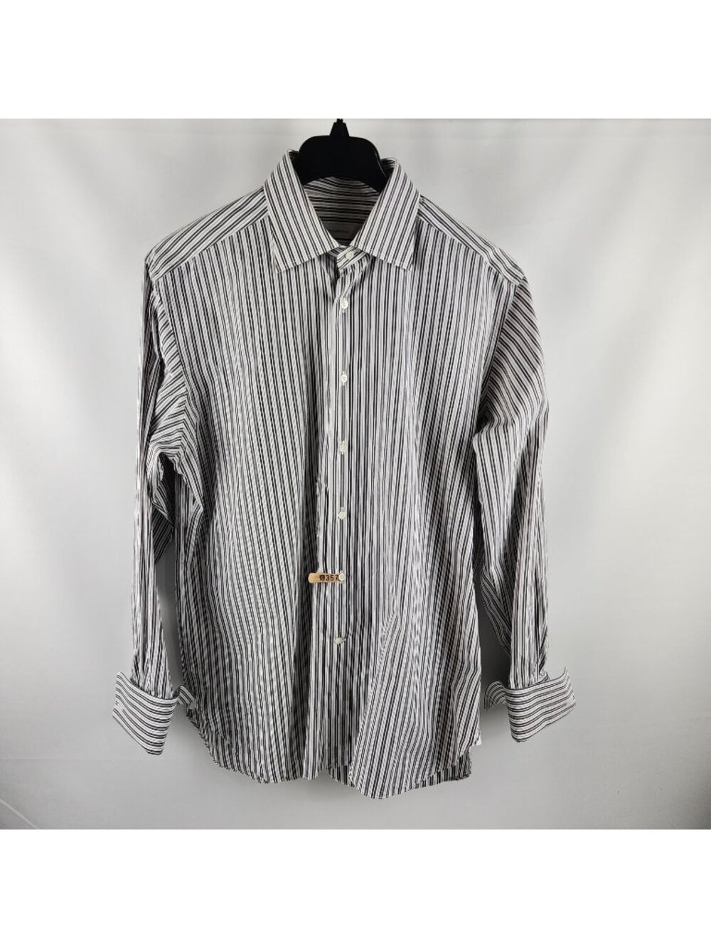 Ermenegildo Zegna Dress Shirt Mens 42/16.5 Multicolor Striped L/S Cuff Button Up